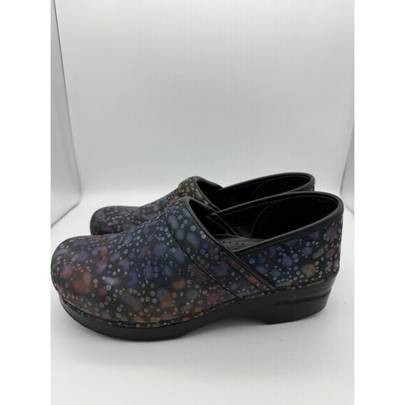 Dansko Clogs Womens 40 (9.5-10) Multi Colored Paint Splatter Leather Nurse - Picture 3 of 8
